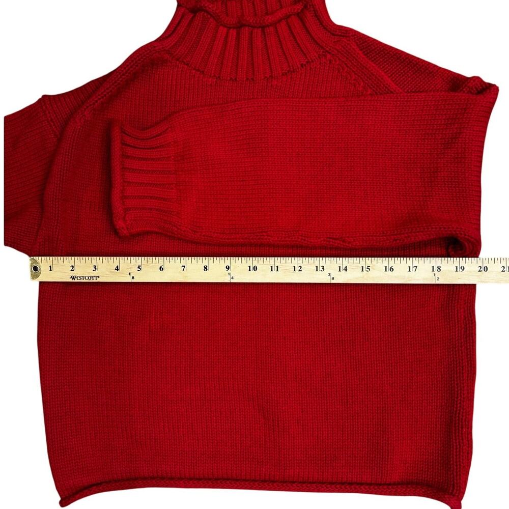 J.Crew Cozy Minimalist Womens Rollneck Cable Knit Sweater Red XXS - Picture 6 of 7